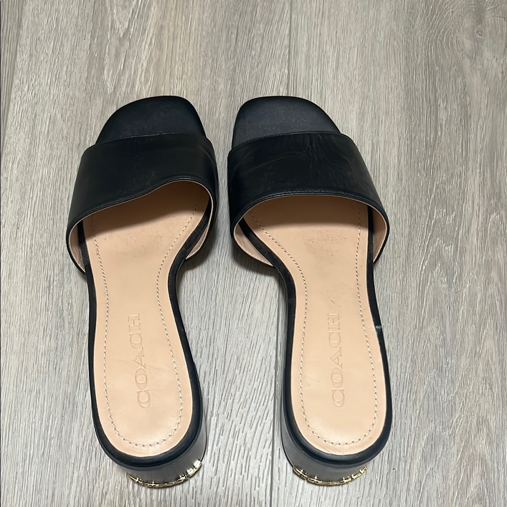 Coach Black Minimalist Sandals